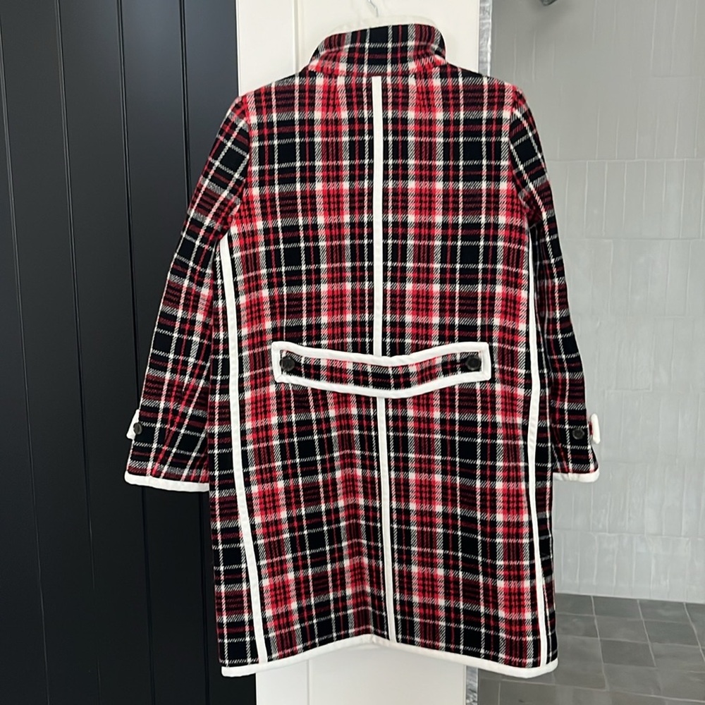 BRAND NEW JCrew Collection car coat in winter plaid Italian stadium-cloth wool. - Picture 5 of 16